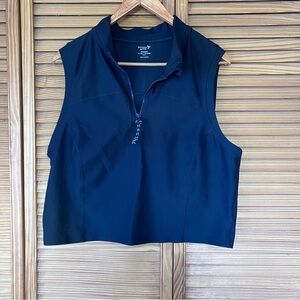 Active Powersoft Midnight Black Quarter-Zip Stretchy Tank Top-Size XL Tall